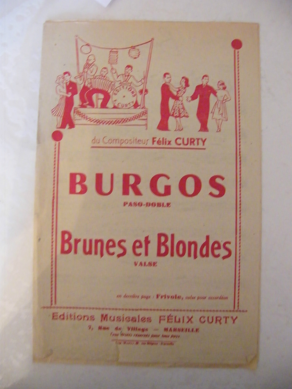 Burgos Brown And Blonde Partition Paso Doble Waltz Félix Curty