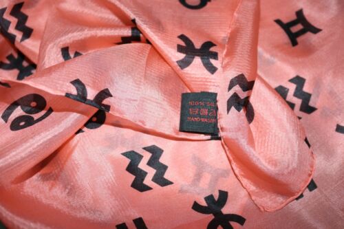 Sciarpa di seta vintage donna pura seta XL foulard 148x43 stola sciarpa 100% seta 105 - Foto 1 di 8