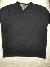 Tommy Hilfiger Sweater, Mens XL, Blue, Pima Cotton Cashmere, V-Neck, Pullover