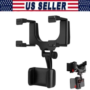 Universel 360 Rotation Voiture Vue arrière Support de miroir GPS Titulaire de téléphone cellulaire US