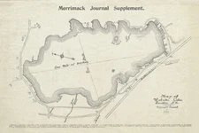 1890 Map of Webster Lake Franklin New Hampshire