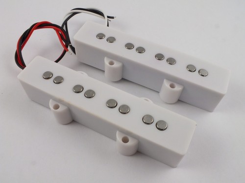 JAZZ BASS PICKUP SET Alnico V Neck & Bridge + screws & springs in 3 colours - Picture 13 of 15