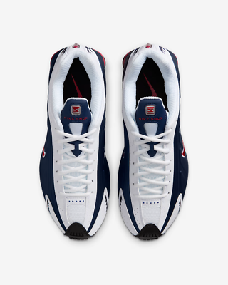 Nike Shox R4 USA HQ1988-400 Midnight Navy White Red Men's Size