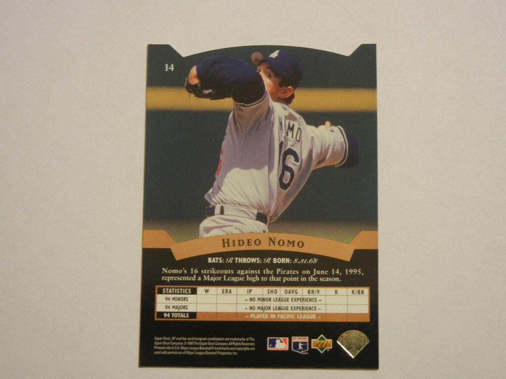 1994 UPPER DECK SP BASEBALL HIDEO NOMO 14 DIE CUT ROOKIE PITCHER LA DODGERS eBay