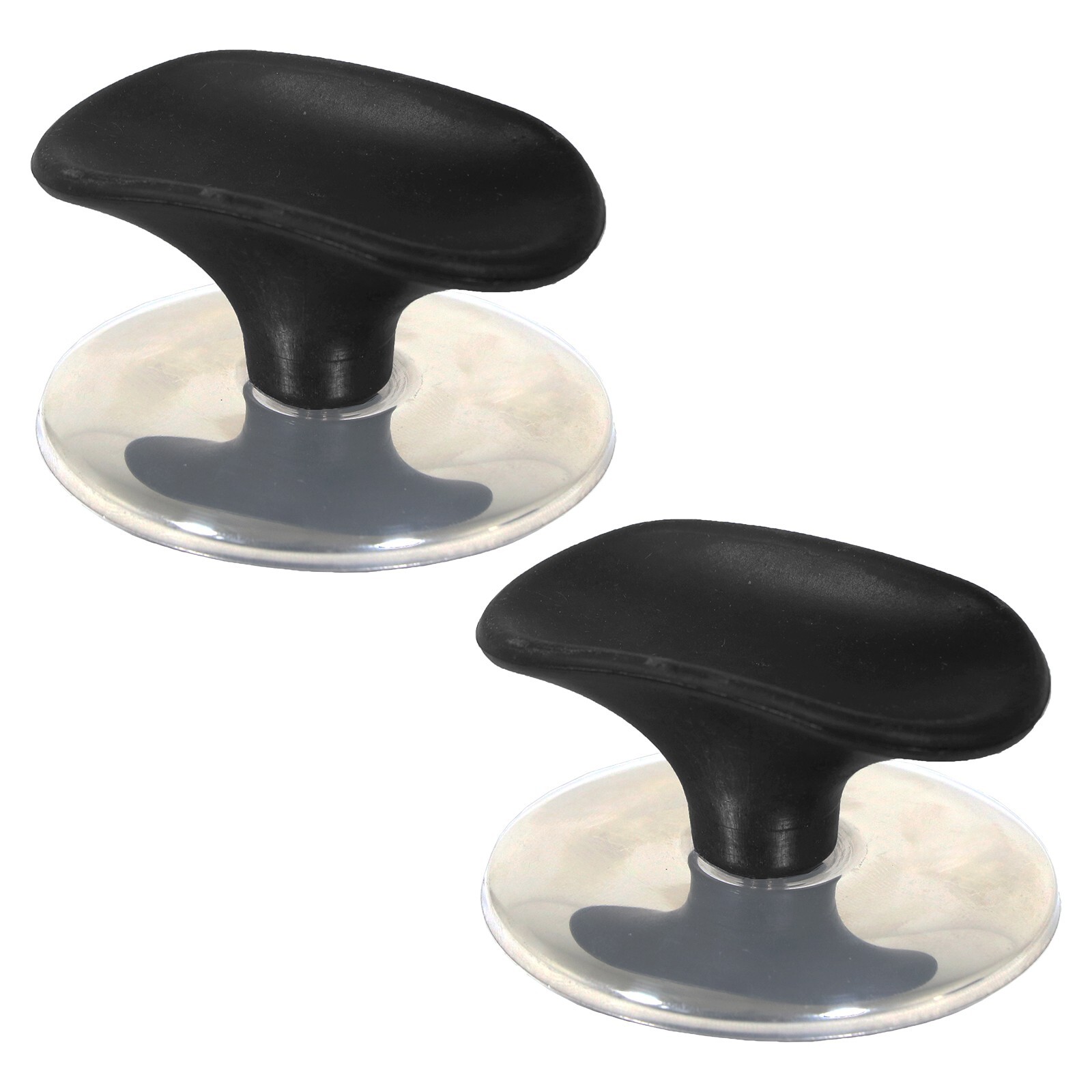 UNIVERSAL Pan Lid Handle 6cm Black Silver Chrome Saucepan Steamer Pot Knob x 2