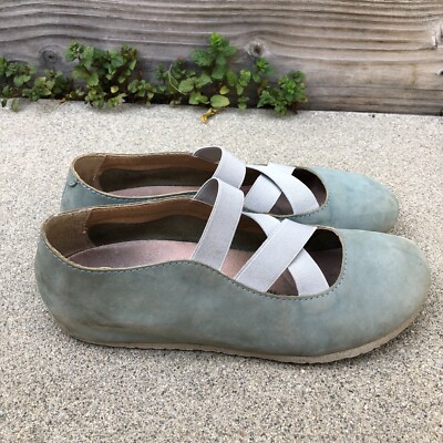 BIRKENSTOCK Santa Ana Ballerina Shoes 38 Women's Nubuck Mary Jane  Green