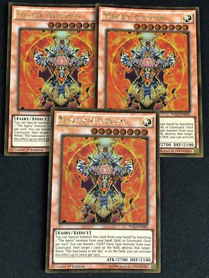 YUGIOH MASTER HYPERION PGL2-EN082 1ST GOLD X3 NM