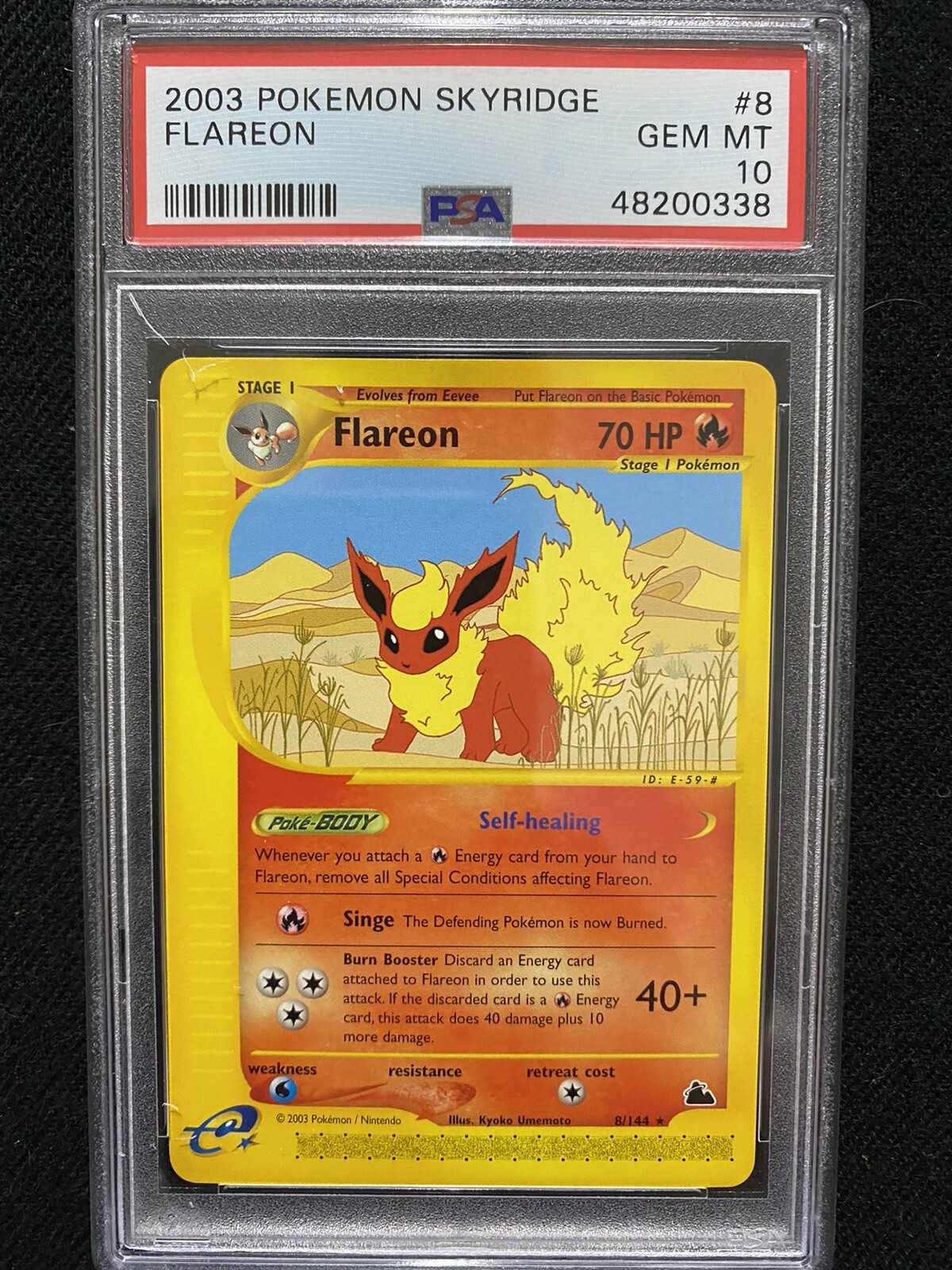 2003 Pokemon Skyridge Flareon 8/144 PSA 10 Gem Mint