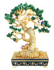 Feng Shui Wealth Tree With Mongoose And 6 Birds