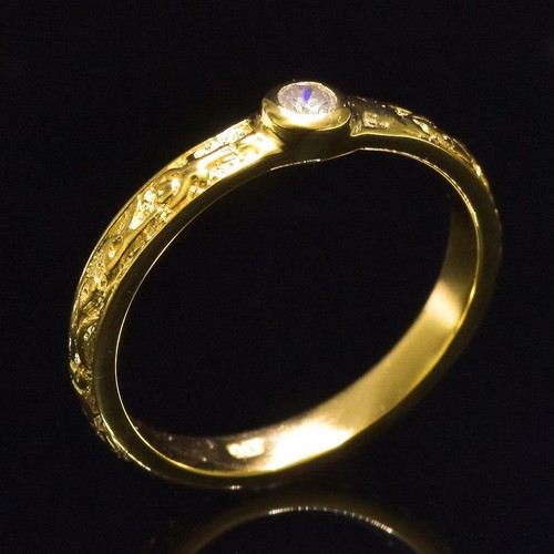 Ring size 7.5 Gold Vermeil Sterling Silver Genuine Natural 0.08ct Diamond 2.24 g - Picture 8 of 9