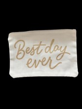 Bride Bridesmaid Wedding Zip Cosmetic Makeup Gift Bag Pouche Best Day Ever
