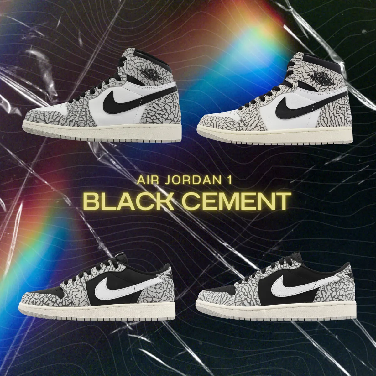 Nike Air Jordan 1 Retro High / Low OG Black Cement Men / Kids Shoes AJ1  Pick 1