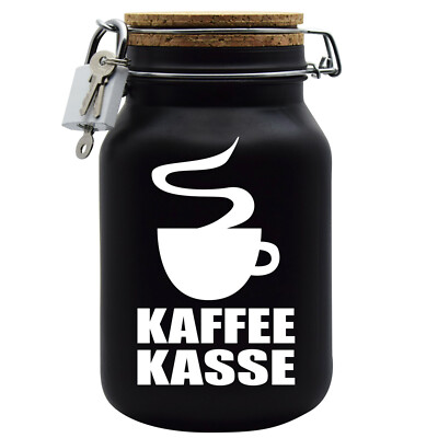 Spardose Geld Geschenk Ideen Kaffee Kasse Schwarz Größe XL 2 Liter 