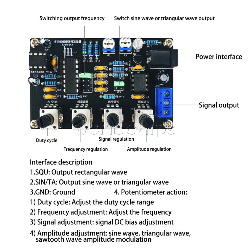 ICL8038 Low-frequency Multi Waveform Signal Generator Welding Practice DIY Kit - Image 3 of 4