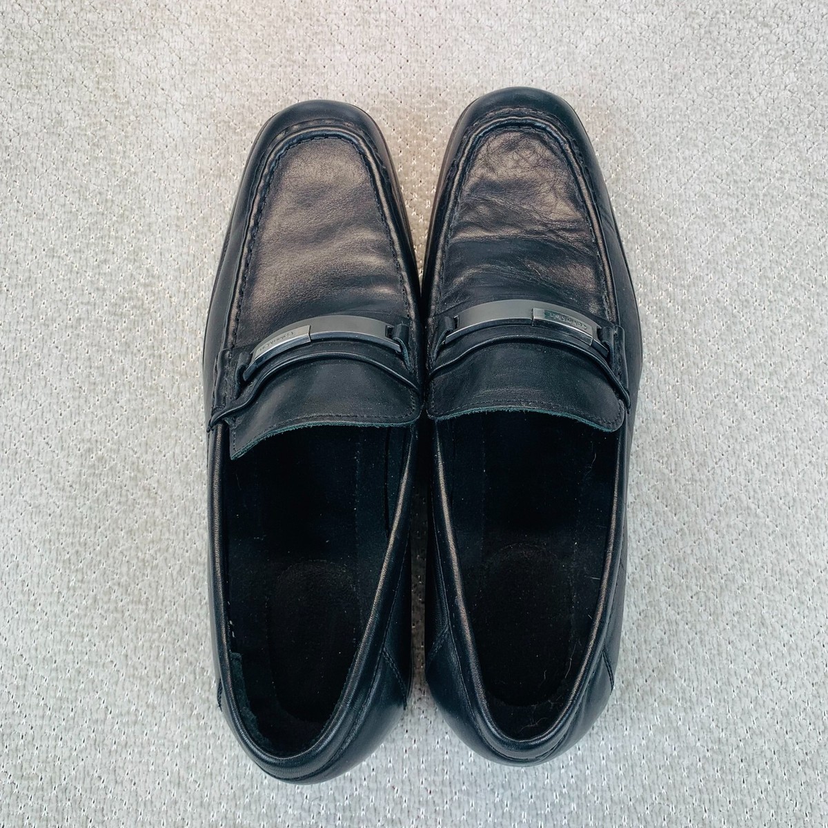 CALVIN KLEIN Cordell Men Size 11M Black Leather Slip-On 