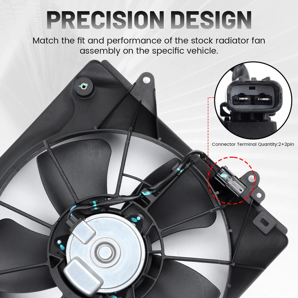 AC Condenser and Radiator Cooling Fan Assembly For 2016 2017 2018 Honda HR-V` Foto 3 de 4