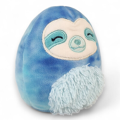 Squishmallows Emmi the Sloth Blue Tie Dye Soft Plush Toy Cuddly Friend 5''