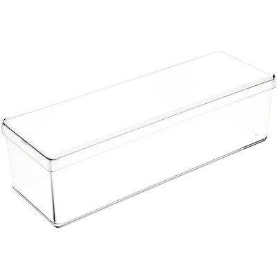 Pioneer Plastics Clear Rectangular Plastic Container, 8.5''W x 2.625''D x 2.25''H