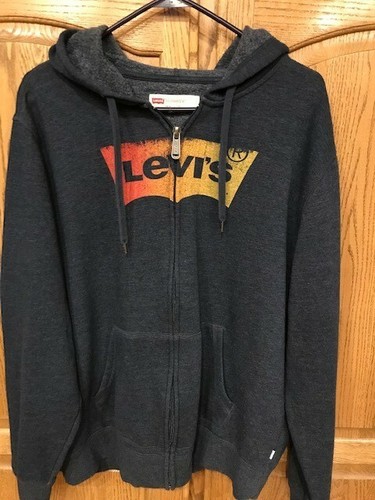 Levis Hooded Large Mens Logo Full Zip 