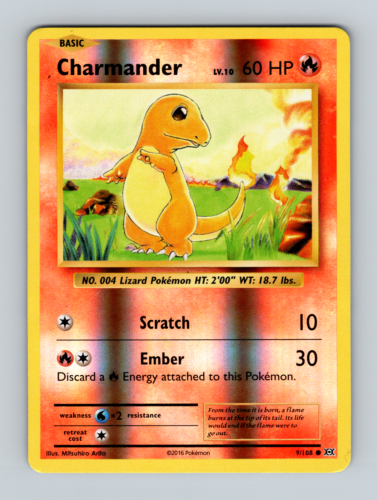 Charmander 9/108 2016 XY: Evolutions Reverse Holo Common- Pokemon TCG - Picture 1 of 2