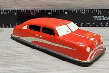 VINTAGE ARGO RED CAR 4" METAL TIN TOY CAR VEHICLE LITHO