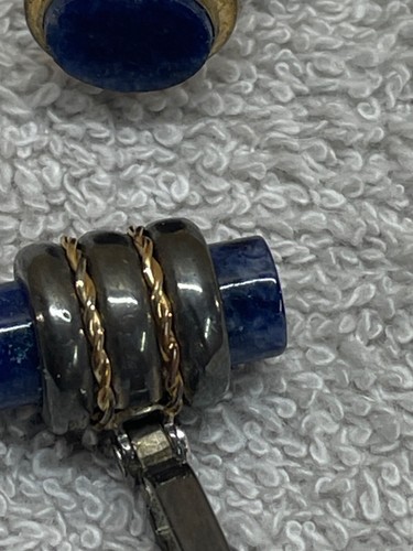 Walter E Hayward WEH Sterling Silver Cufflinks with Blue Vintage pair - Picture 14 of 20