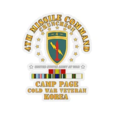 Kiss-Cut Stickers - 4th Missile Command - Camp Page - Chuncheon, Korea - Cold Wa