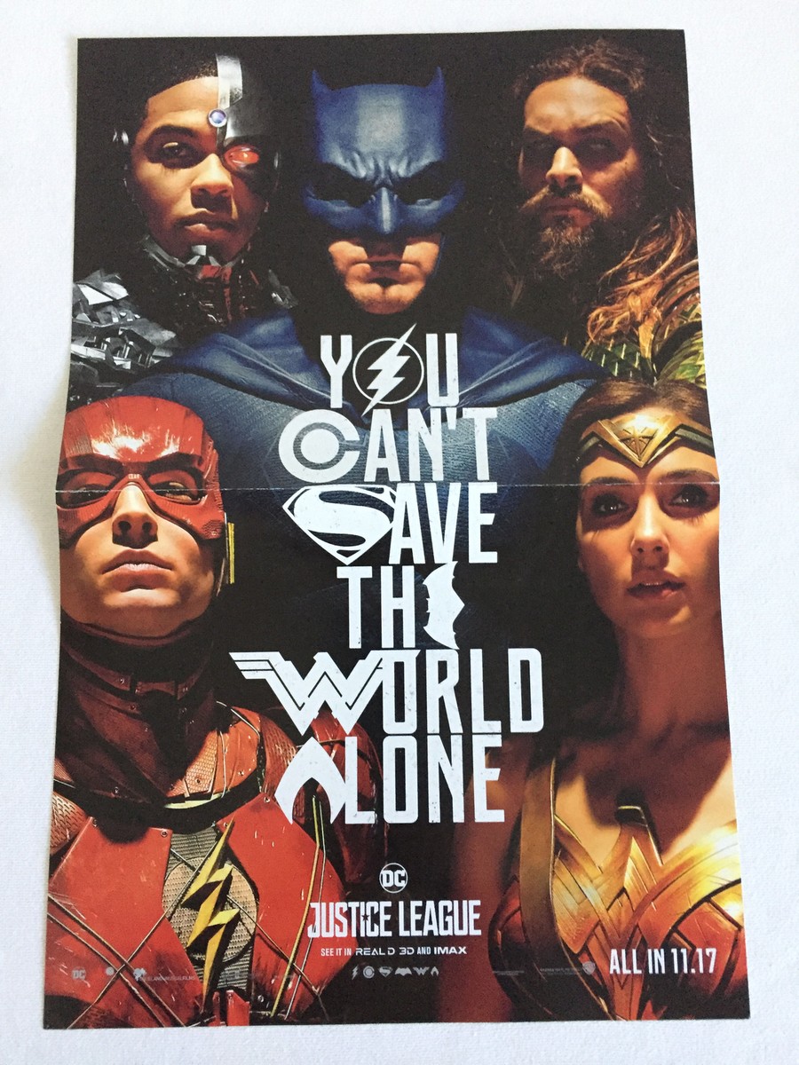 2017 DC Comics movie promo poster ~ JUSTICE LEAGUE ~ SS ~ 11x17 | eBay