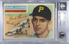 BAS 1956 Topps Frank Thomas (Gray Back) #153 Authentic Auto 0q3