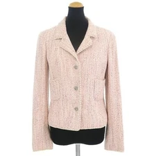 Chanel 05C Jacket P24873 Size 36 Coco Mark Buttons Pink 52% Silk x 48% Cotton JP