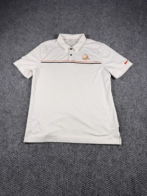 Cleveland Browns Polo Shirt Mens Large White NFL Football Nike Dri Fit On Field