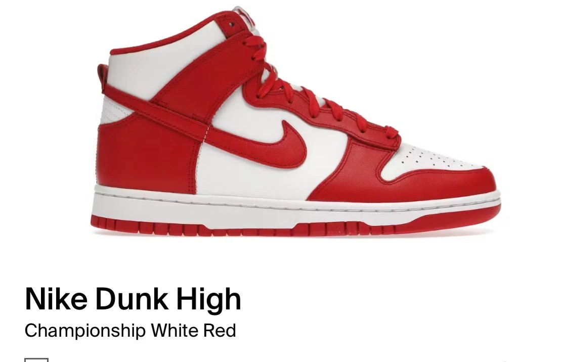 Las mejores ofertas en Nike Dunk High Championship Red | eBay