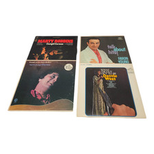 Lot of 4 Vintage Country Vinyl LP Albums Marty Robbins Dottie West Faron Young
