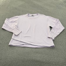 Athleta Solitude Sweatshirt Womens Medium Lavender Purple Crossover Hem