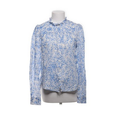 White on White, Bluse, Größe: 36, Blau/Weiß, Baumwolle, Blumen, Damen #yU4