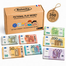 350 Billets Euros Factices - Apprentissage du calcul - Jeu éducatif Montessori