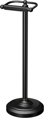 Gatco 1436MX Toilet Paper Holder Stand, Weighted Base, Matte Black, Freestanding