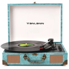 ** NEW Bluetooth Record Player with Speakers | Output & Pitch Control 3-Speed **