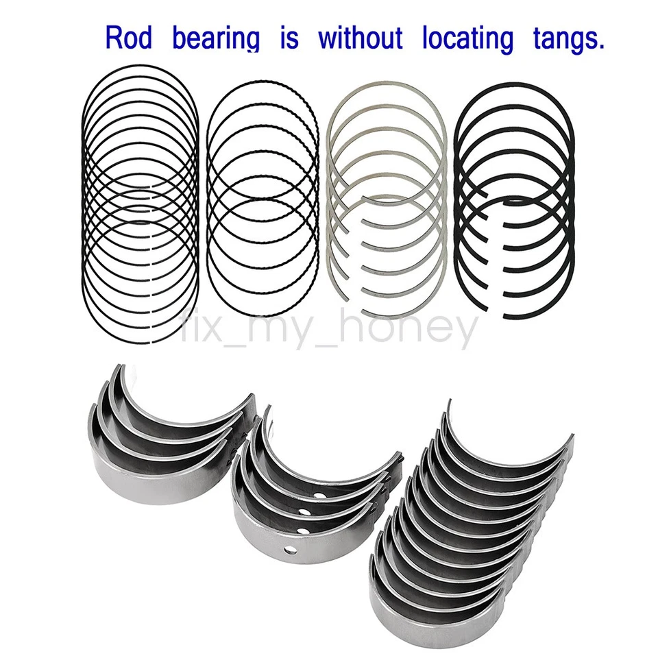 STD Piston Rings Main Rod Bearings For 02-10 Dodge Ram 1500 Jeep Liberty 3.7L US - Изображение 3 из 4
