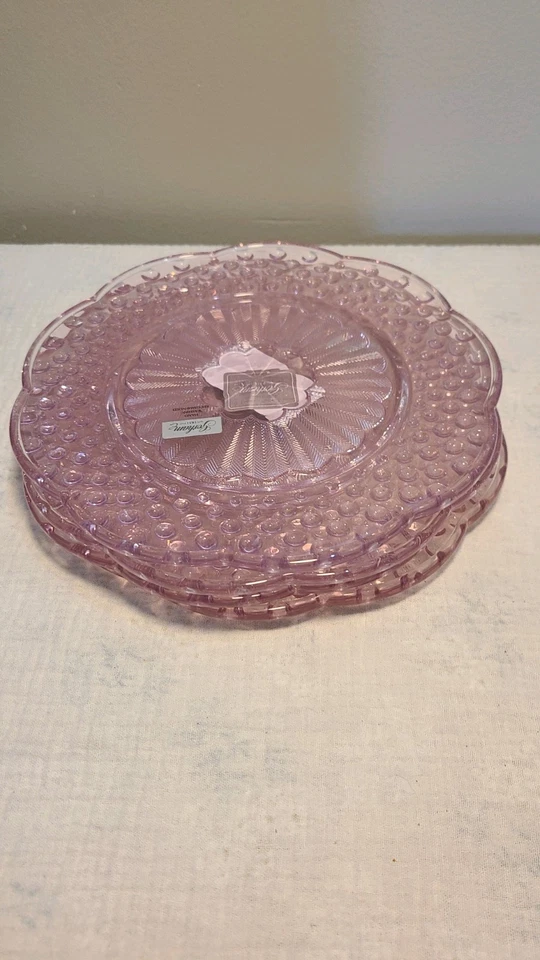 4 placas rosa Gorham Emily's Attic Hobnail de 8 1/2 pulgadas Foto 2 de 4