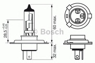 Bosch Xenon Blue 472 H4 12V 60/55W P43T 1987302045