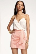 RAMY BROOK Polly V-neck Mini Dress In Deco Rose Medium M