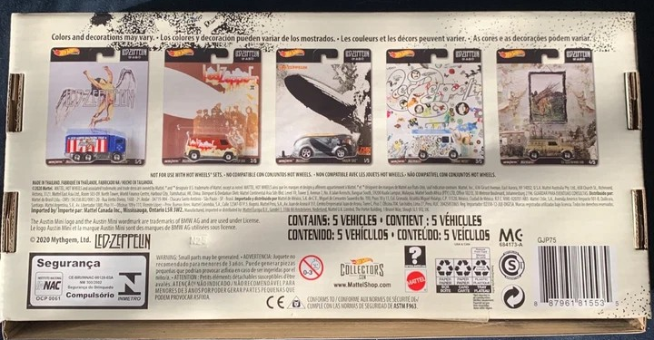 Hot Wheels LED Zeppelin Limited 5 Car Set - GJP75 for sale online