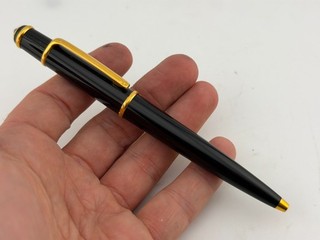 Schöner seltener Vintage Cartier Diabolo Kugelschreiber Schwarz & Gold Ersatzteile