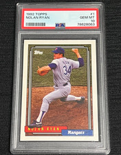 1992 TOPPS NOLAN RYAN #1 GRADED PSA 10 GEM MT MLB BASEBALL TEXAS RANGERS