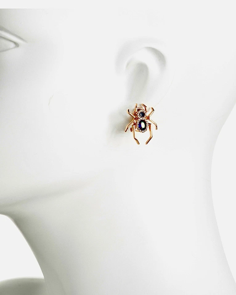 Pendientes BETSEY JOHNSON Araña Tono Dorado y Cristal NUEVOS Y AUTÉNTICOS Foto 4 de 4