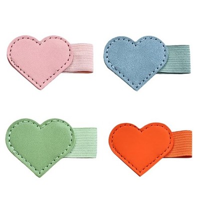 Feilguee 4 PCS Self-adhesive Leather Heart Pen pink, blue, orange, green 