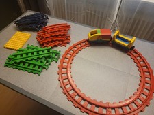 Playmobil 1.2.3 Zug Konvolut mit Schienen, Weichen, Lok & Anh&auml;nger/Wagen