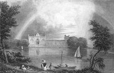 Poet Lord Byron Home NEWSTEAD ABBEY Nottinghamshire ~ 1832 Art Print Engraving