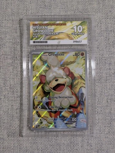 Hisuian Growlithe 181/167 Perfect Subgrades Holo Twilight Masquerade 2024 ACE 10